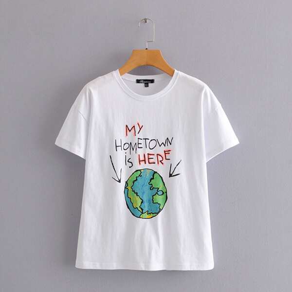 

Футболка с оригинальным принтом, Белые