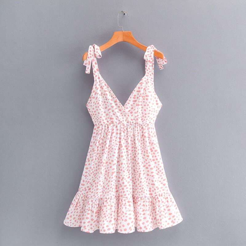 

Dalmatian Tie Shoulder Backless Dress, White