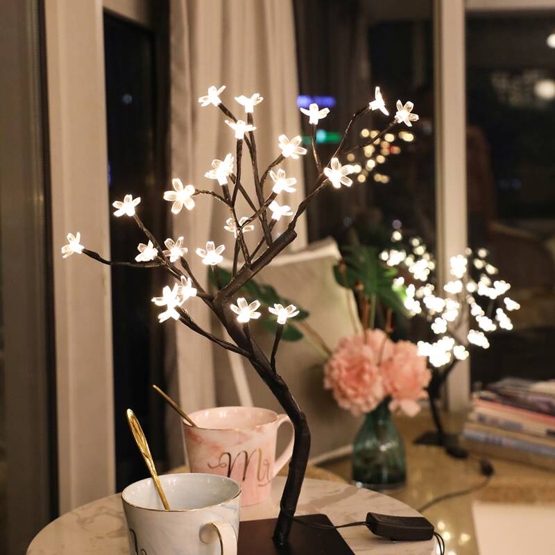

1pc Tree Shaped Desktop Night Light, Beige