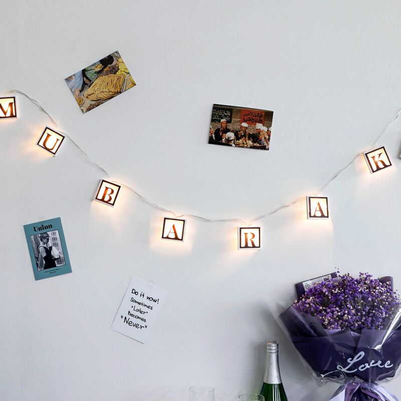 

10pcs Letter Bulb String Light, Multicolor