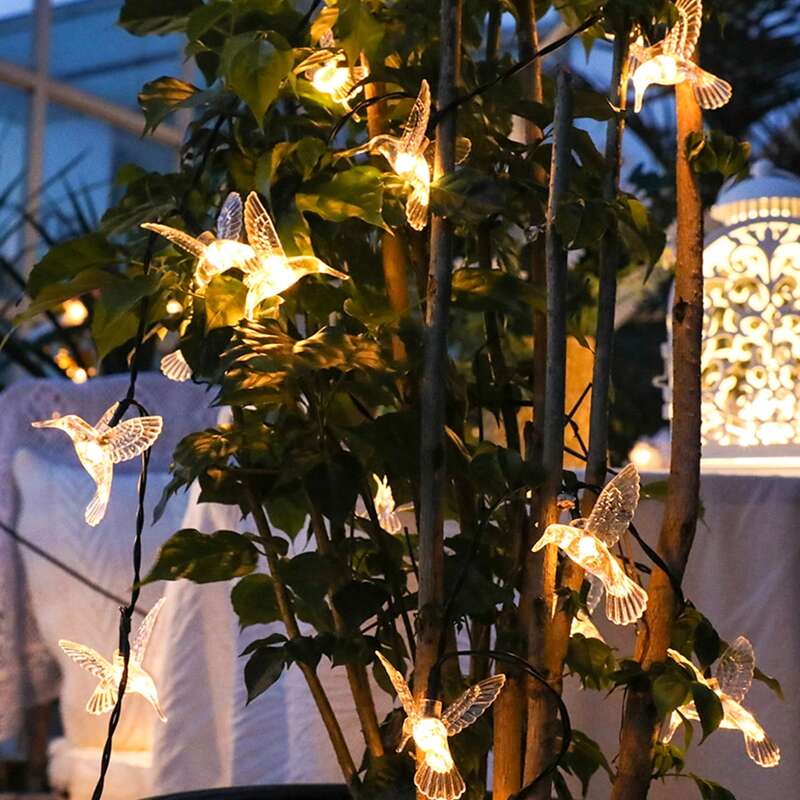 

20pcs Bird Shaped Bulb String Light, Yellow