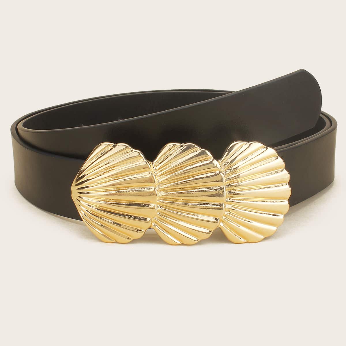 

Shell Buckle Belt, Black