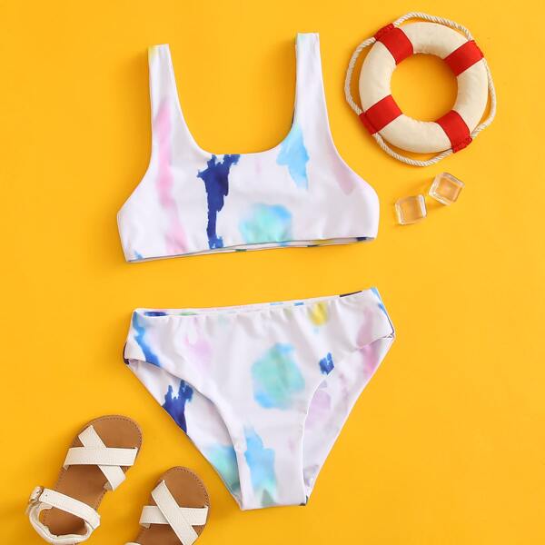 

Girls Tie Dye Bikini Swimsuit, Multicolor