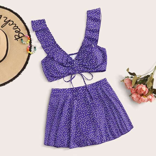 

Бикини в горошек на кулиске, Тёмно-синие