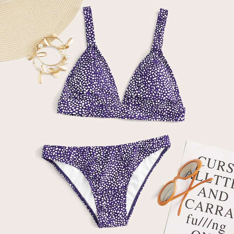 

Dalmatian Triangle Bikini Swimsuit, Purple