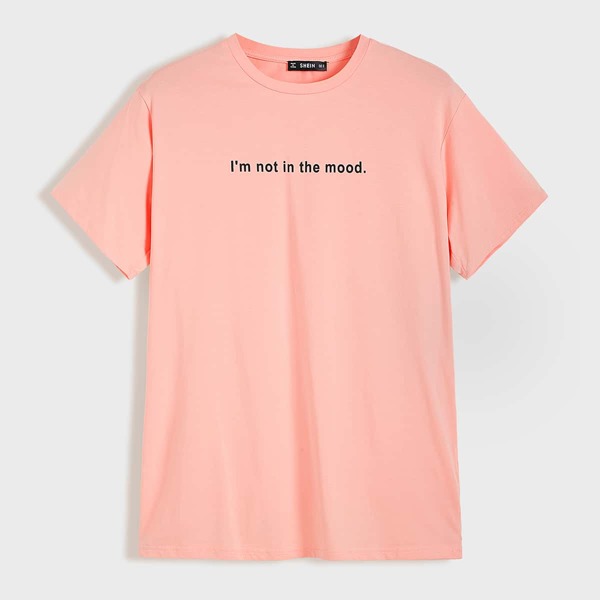 

Men Slogan Graphic Tee, Pink
