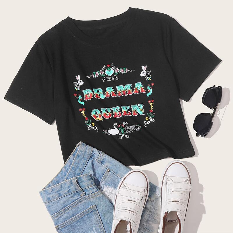 

Letter Graphic Black Tee