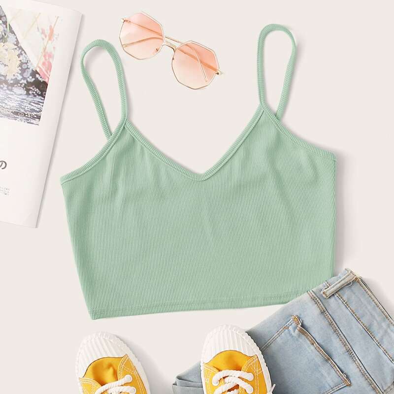 

Green Crop Cami Top