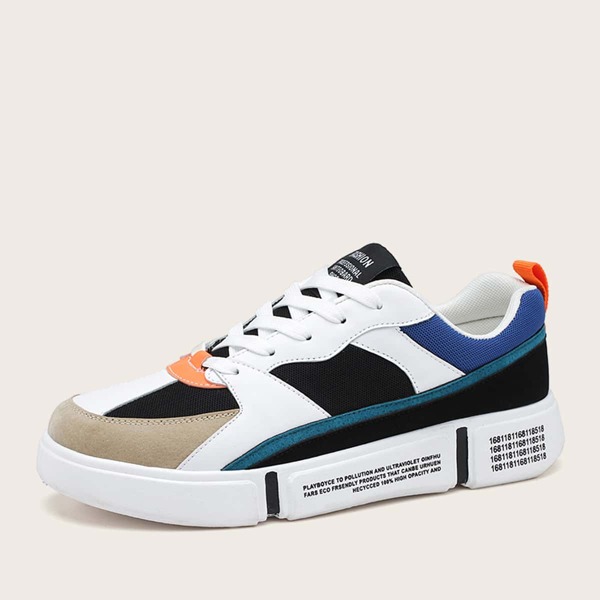 

Men Lace-up Front Colorblock Sneakers, Multicolor