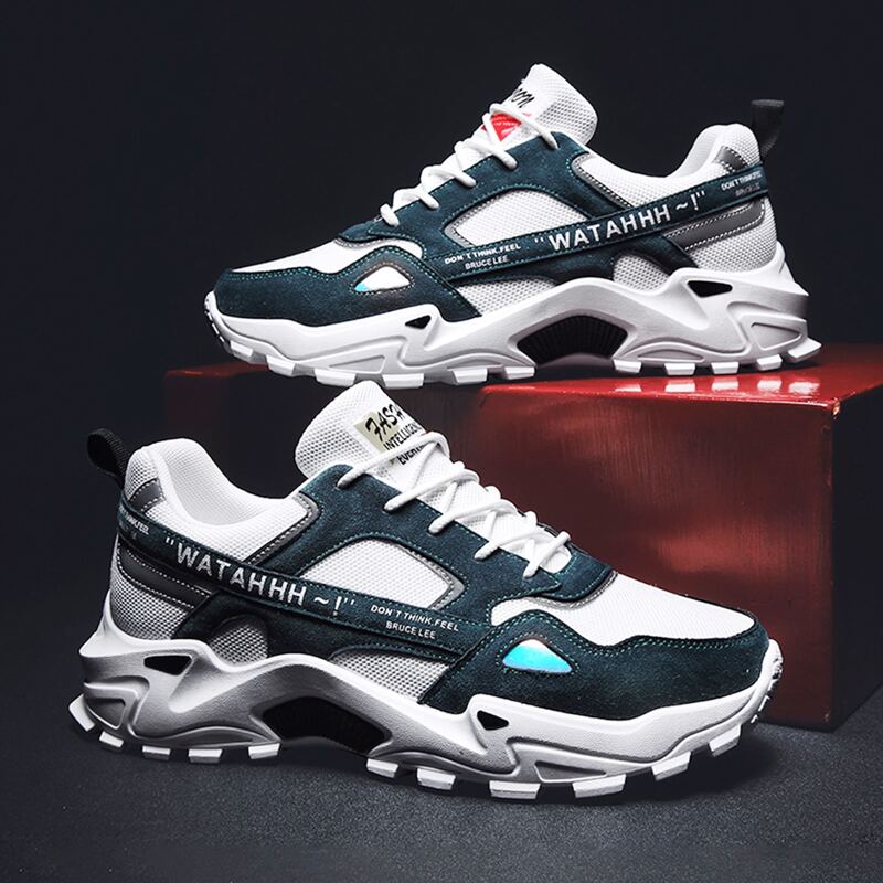 

Guys Lace-up Front Mesh Panel Sneakers, Green