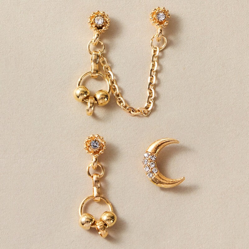 

Moon Decor Earrings, Gold