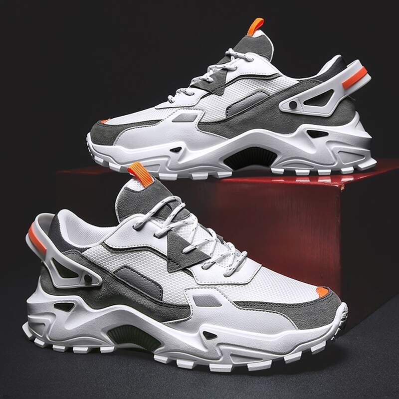 

Guys Lace-up Front Mesh Panel Sneakers, Grey