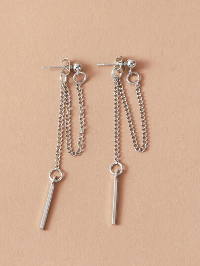 أقراط متدلية بسلسلة شرابة