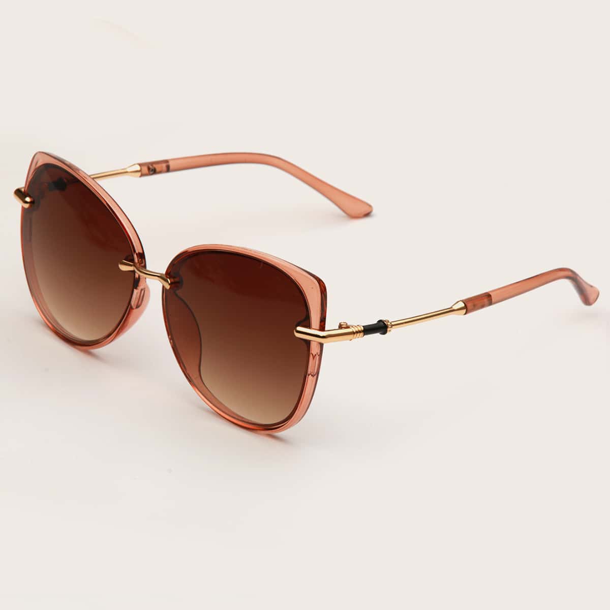 

Cat Eye Metal Frame Sunglasses, Brown