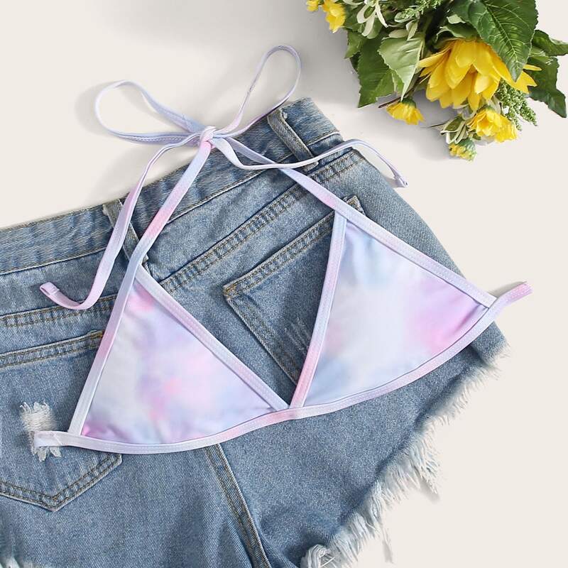 

Tie Dye Triangle Bikini Top, Multicolor