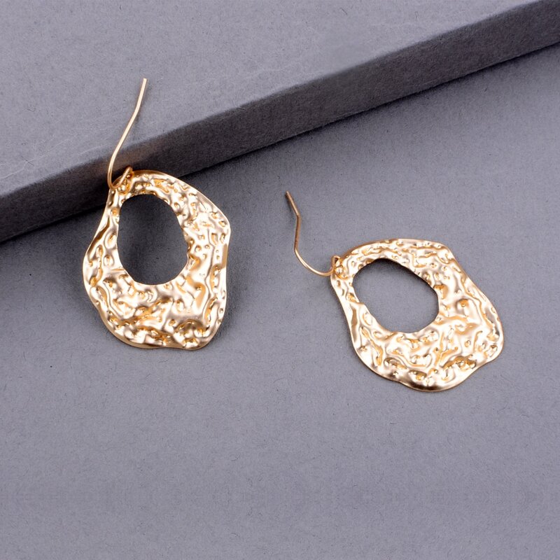 

Textured Drop Earrings, Gold