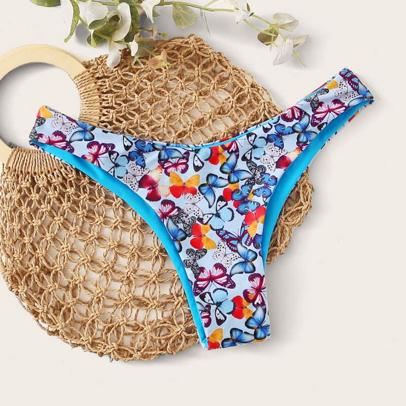 

Butterfly High Leg Bikini Panty, Multicolor