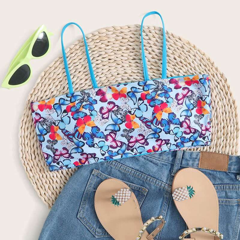 

Butterfly Bikini Top, Multicolor