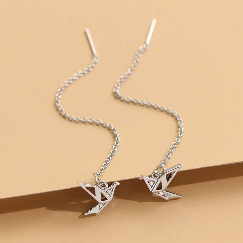 

Chain Drop Earrings, Silver