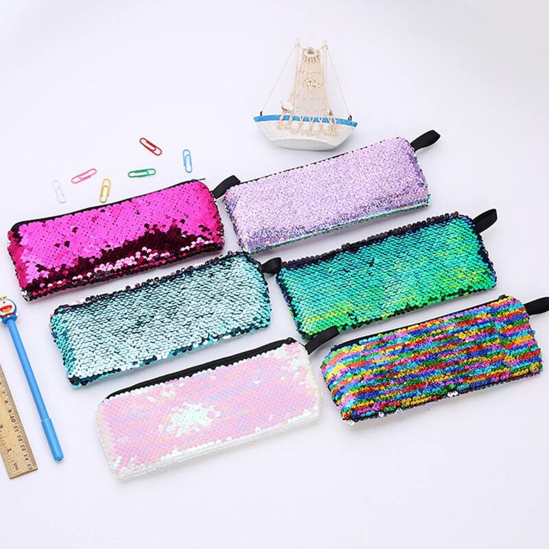 

1pc Sequin Cover Pen Case, Multicolor