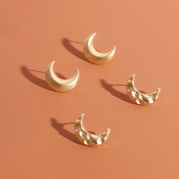 

Moon Decor Earrings, Gold