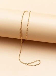 1 pieza pulsera con cadena con aro de dedo - Amarillo Oro - Ver 4