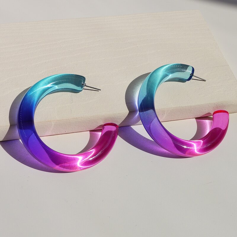 

Gradient Cuff Hoop Earrings, Multicolor