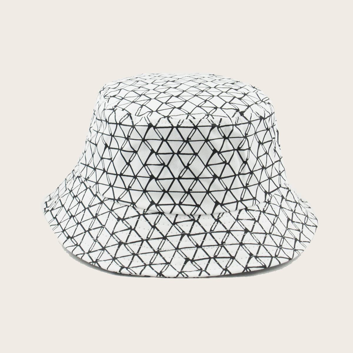

Guys Plaid Pattern Bucket Hat, White