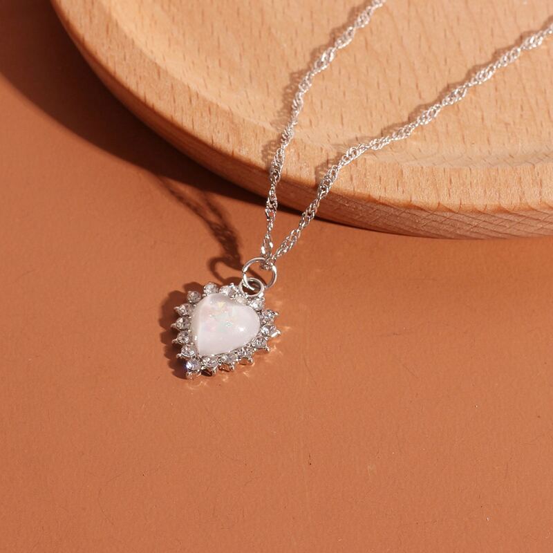 

Rhinestone Pendant Necklace, Silver