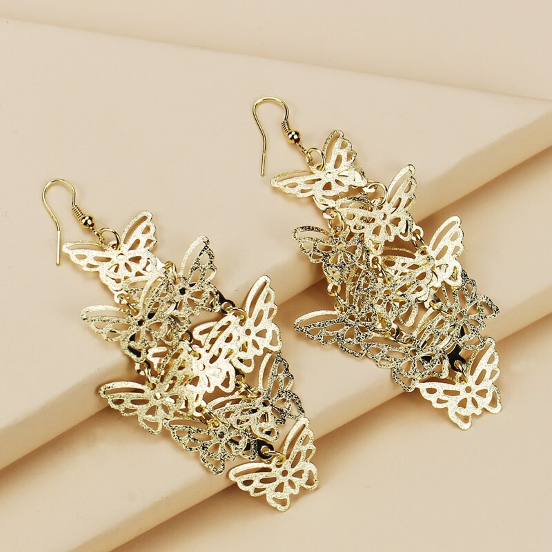 

Butterfly Dangle Earrings, Gold