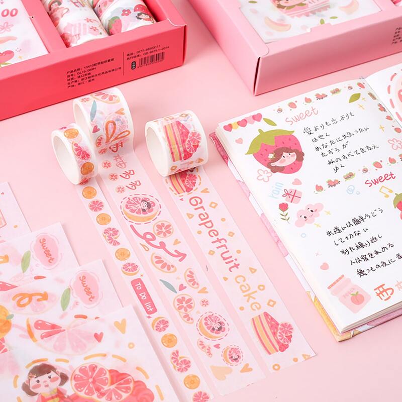 

10pcs Decoration Tape & 1sheet Random Sticker, Multicolor