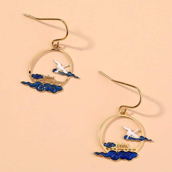 

Crane Drop Earrings, Multicolor