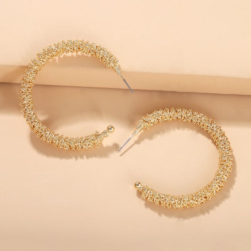

Textured Hoop Earrings, Gold