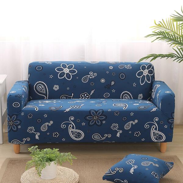 

Чехол для дивана с принтом пейсли, Тёмно-синие