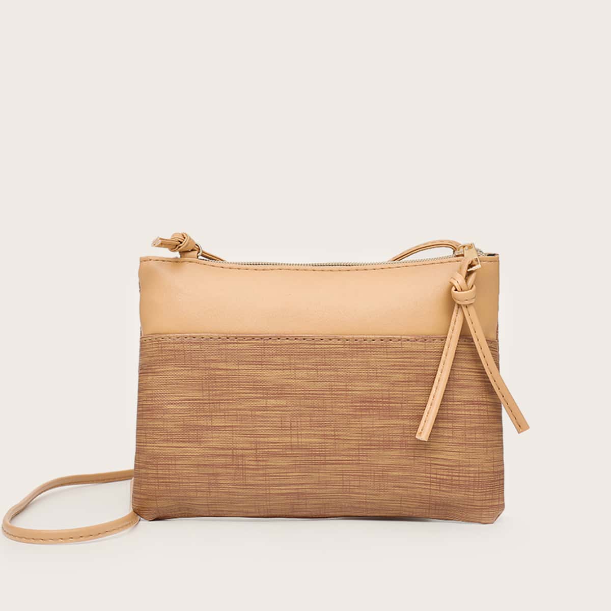 

Two Tone Clutch Bag, Khaki