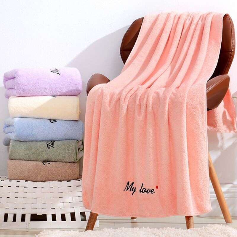 

1pc Slogan Graphic Bath Towel, Multicolor