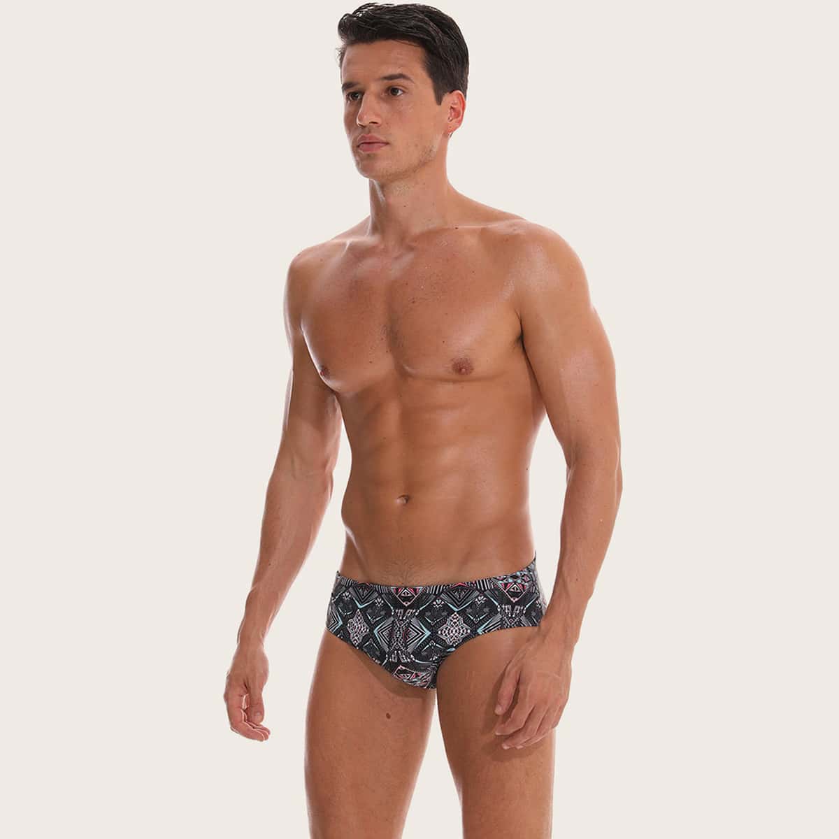 

Guys Tribal Print Swim Brief, Multicolor