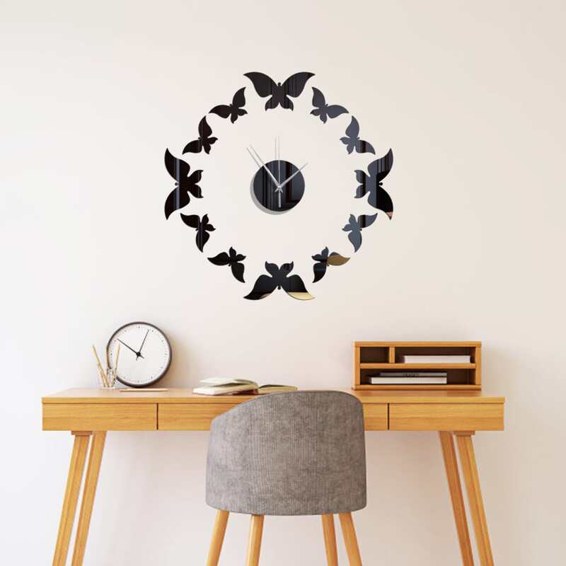 

1pc Acrylic Mirror Surface Clock, Multicolor
