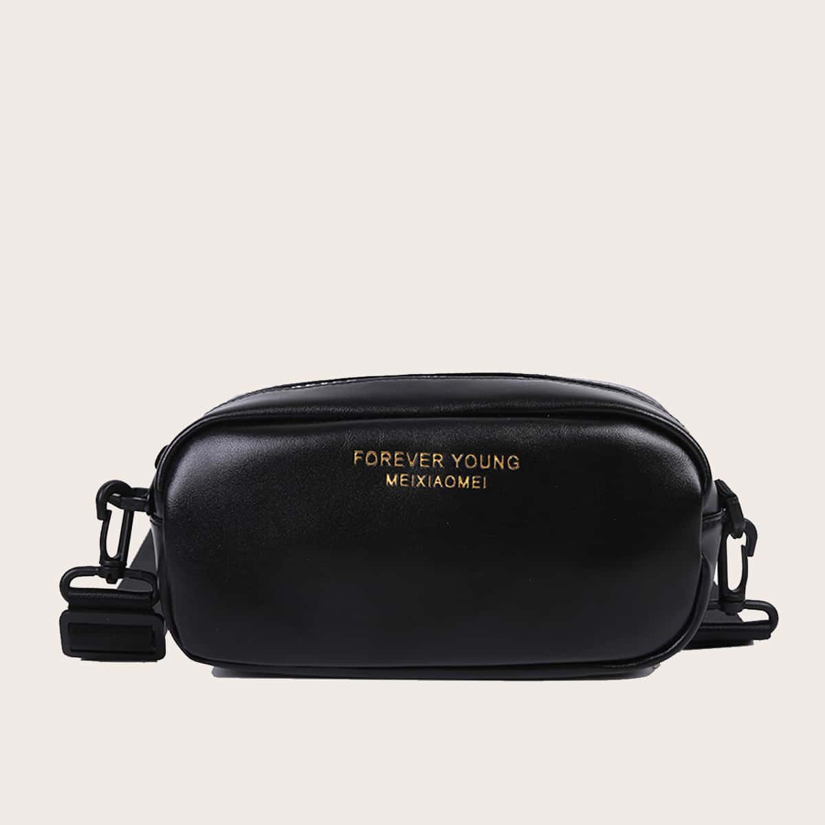 

Letter Graphic Crossbody Bag, Black