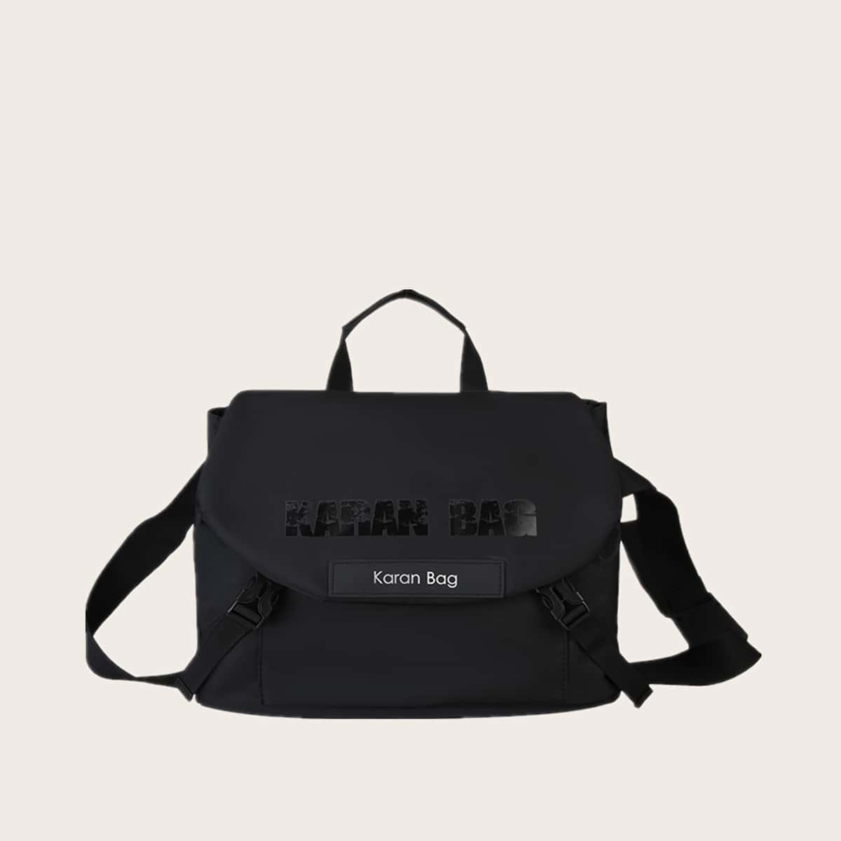 

Guys Letter Graphic Satchel Bag, Black