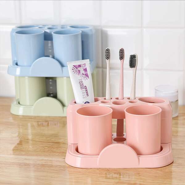 

1 комплект Gargle Cup & Стеллаж для хранения, Многоцветный