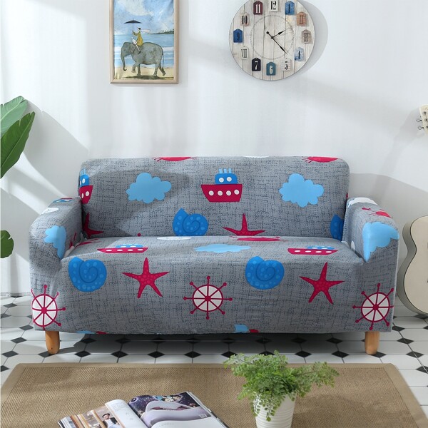

Cloud Print Sofa Cover, Grey multicolor