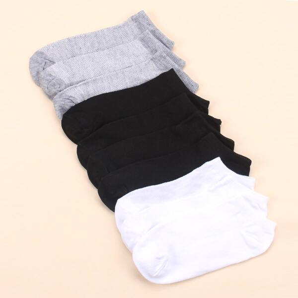 

Plain Pattern Socks, Multicolor