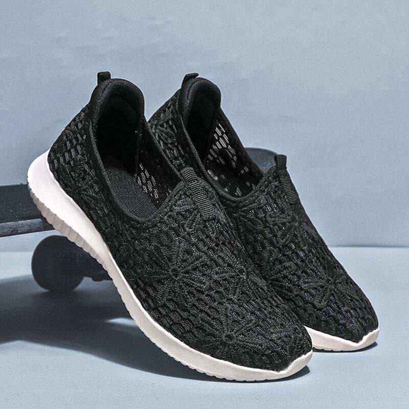 

Mesh Panel Slip On Sneakers, Black