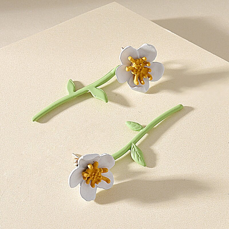 

1pair Flower Design Earrings, Multicolor