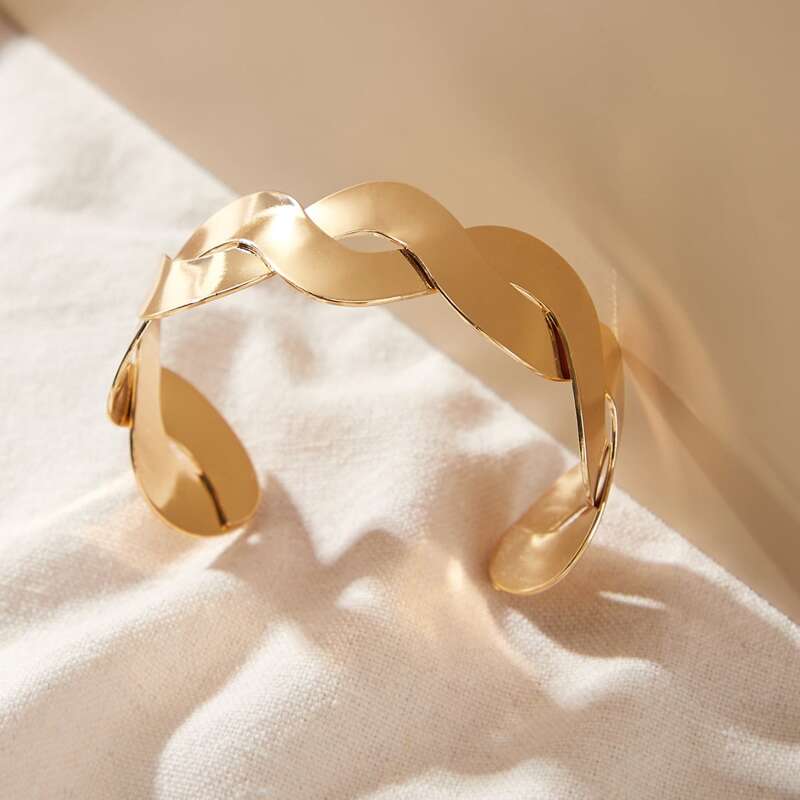 

Cross Design Cuff Bracelet, Gold