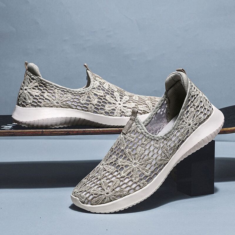 

Mesh Panel Slip On Sneakers, Grey