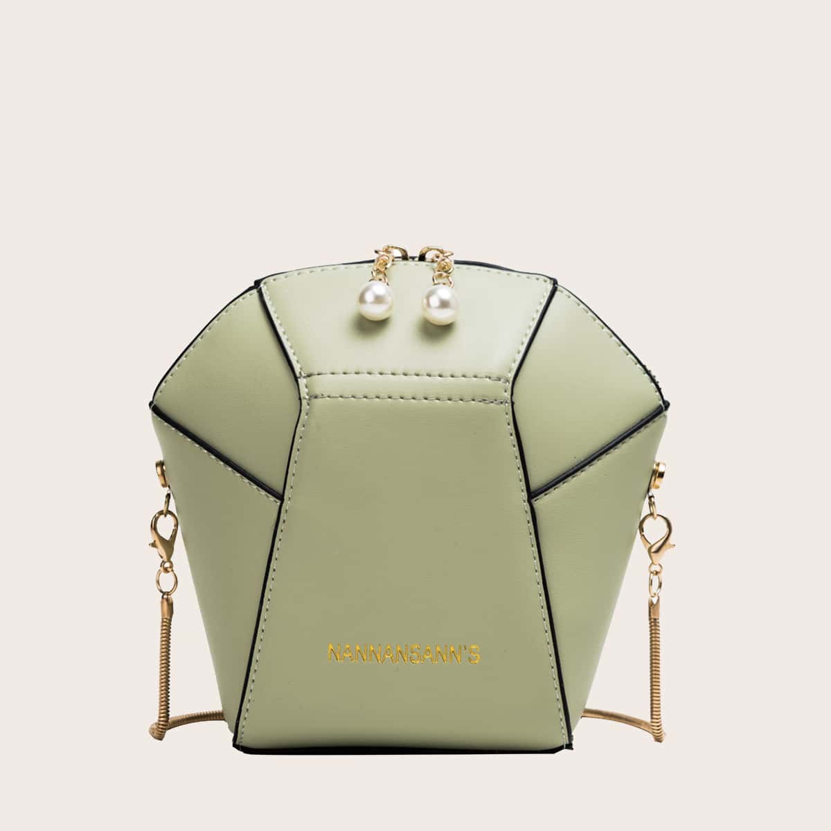 

Letter Graphic Crossbody Bag, Green