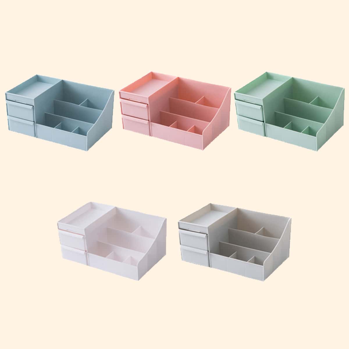 

1pc Solid Cosmetic Storage Box, Multicolor