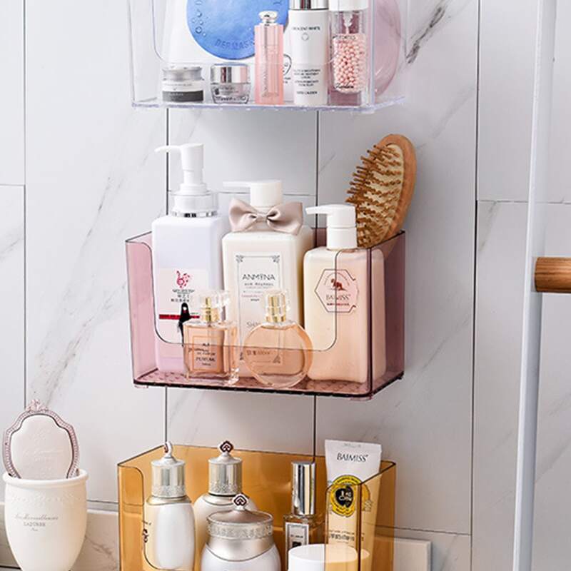 

1pc Wall Mounted Cosmetic Storage Box, Multicolor